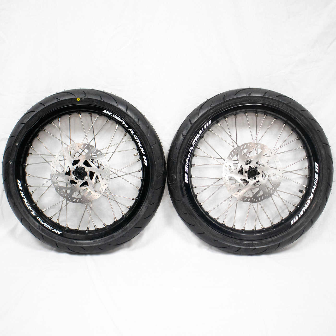 Roues complètes SM Pro 17 pouces avec pneus DUNLOP Supermoto pour Light Bee &amp; E Ride Pro SS